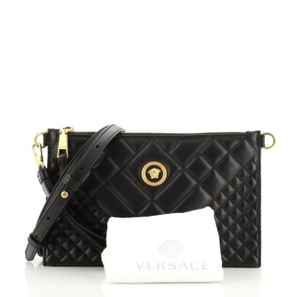 NWT Versace Icon Crossbody Bag Quilted Leather